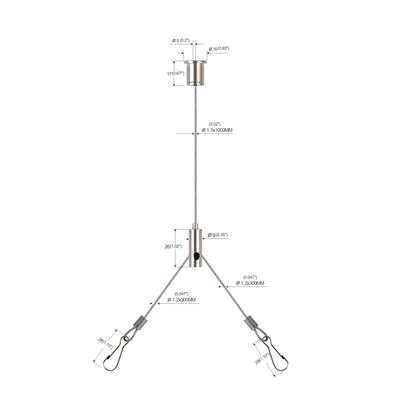 Y Type Cable Hanging Kits For Led Panel Light With Hooks YW-86032