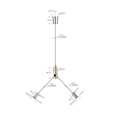 Y Type Cable Hanging Kits For Led Panel Light With Hooks YW-86032
