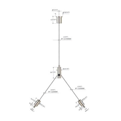 Y Type Cable Hanging Kits For Led Panel Light With Hooks YW-86032