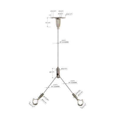 Y Type Cable Hanging Kits For Led Panel Light With Hooks YW-86032