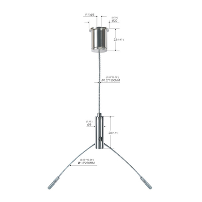 แผงไฟ LED แขวนระบบรูปตัว Y พร้อมขอเกี่ยวกุ้งก้ามกราม YW-86021