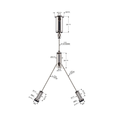 ระบบแขวนไฟ LED เชิงเส้นรูปตัว Y พร้อมสไลเดอร์ YW-86447