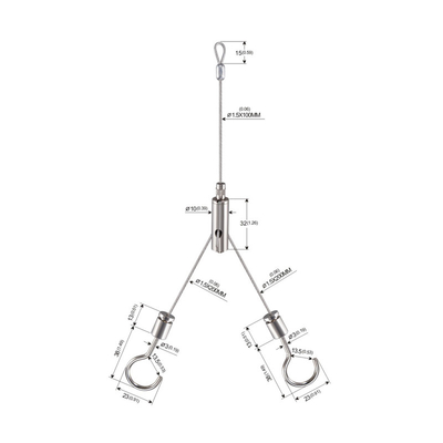 ระบบแขวนไฟ LED เชิงเส้นรูปตัว Y พร้อมสไลเดอร์ YW-86447