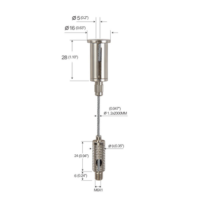 1.2mm สายข้างออกแขวน สายสายสายสายสายสายยาวตามสั่ง ชุดแขวนสายสําหรับกรอบภาพ