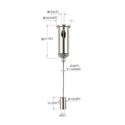 YW-86010 ไฟ LED เชิงเส้นชุดแขวนทองเหลืองพร้อมลวดสลิงและสตั๊ดแขวน